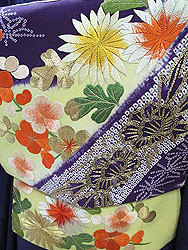 菊に梅豪華刺繍名古屋帯