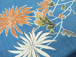 垣根に菊と蝶名古屋帯