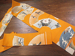 鹿と柿の名古屋帯