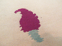 トウガラシが一面に織られた名古屋帯