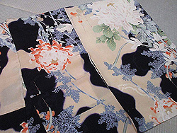 雲取りに大輪菊小紋