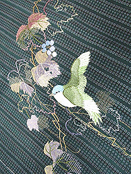葡萄と小鳥刺繍お散歩着