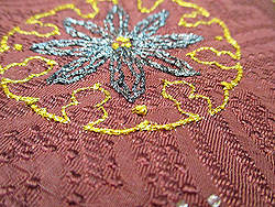 雪の結晶ビーズワーク名古屋帯