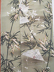 竹に扇面お散歩着