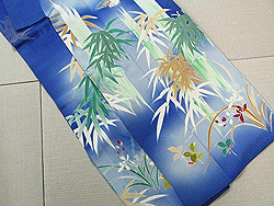 竹に雀の図訪問着