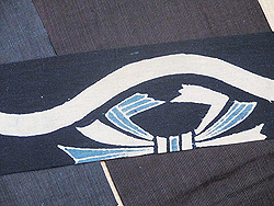 熨斗目文筒描き帯