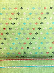 黄緑地菱文様紋織名古屋帯