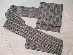 浦野縦縞紬名古屋帯