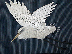 白鷺の刺繍名古屋帯
