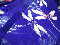 紫地トンボ単衣羽織