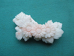 珊瑚小菊の帯留