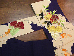 ザクロと葡萄の刺繍名古屋帯
