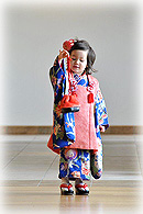 花々おもちゃ文錦紗祝い着