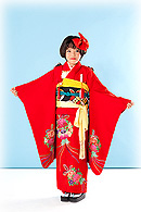 花薬玉刺繍図錦紗縮緬祝い着