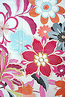 白地アールデコ洋花文様訪問着