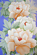 蝶々に牡丹菊花の図振袖