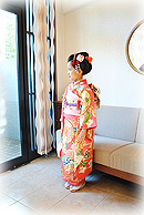 日本髪を結う七五三