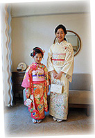 日本髪を結う七五三