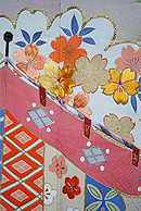 花に紅葉散し風景文訪問着