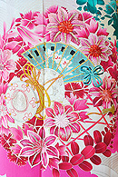 撫子花丸文刺繍単衣中振袖