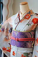 綸子ぼかし地花束刺繍豪華訪問着