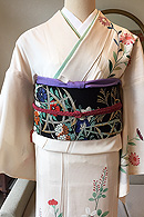 桔梗に菊文様絽訪問着