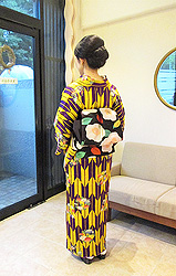 カジュアル小紋で送別会へ