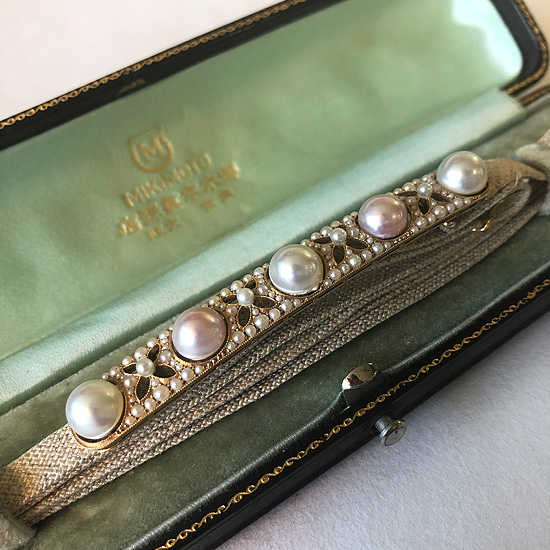 S 和装小物 MIKIMOTO ミキモト パール 帯留め