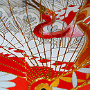 雲取りに檜扇吉祥紋尽くし黒振袖