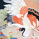 飛翔鶴松竹梅文様黒振袖