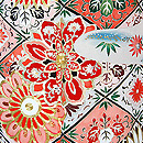 アールデコ菊花風景文様白振袖