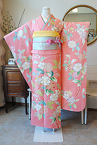 枝桜文様友禅振袖