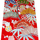 松竹梅に蝶々文様振袖 上前