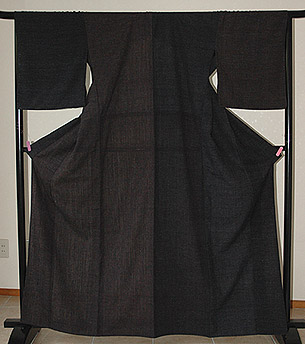 結城縮片身替単衣