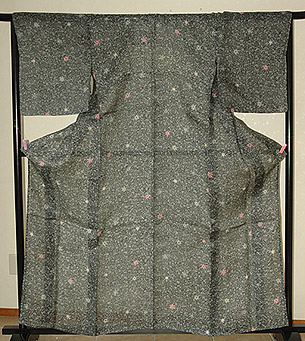 栗山吉三郎作苧麻紅型染単衣