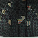 青海波に帆船文様絽訪問着　上前