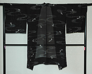 流水に蜻蛉文様絽羽織