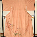 花の風景柄紅花染付下 上前