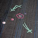 松葉に梅散らし文名古屋帯 