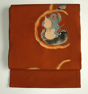 大津絵名古屋帯