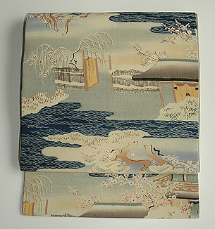 文芸意匠石山寺文様名古屋帯