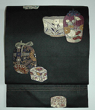 茶道具刺繍名古屋帯