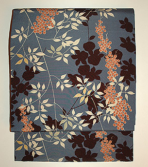 南天柄染名古屋帯