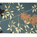 南天柄染名古屋帯　前中心