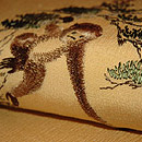 「猿猴月を捕る」名古屋帯　質感・風合