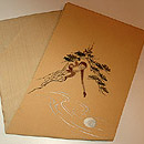 「猿猴月を捕る」名古屋帯　帯裏