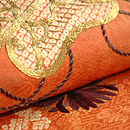 紅綸子江戸裂名古屋帯 質感・風合