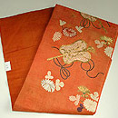 紅綸子江戸裂名古屋帯 帯裏