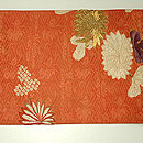 紅綸子江戸裂名古屋帯 前中心