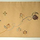 鳥の図パッチワーク名古屋帯　前中心